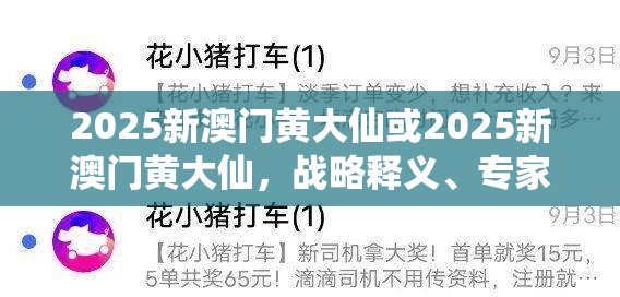 2025新澳门黄大仙或2025新澳门黄大仙，战略释义、专家解析解释与落实,留心欺诈性营销